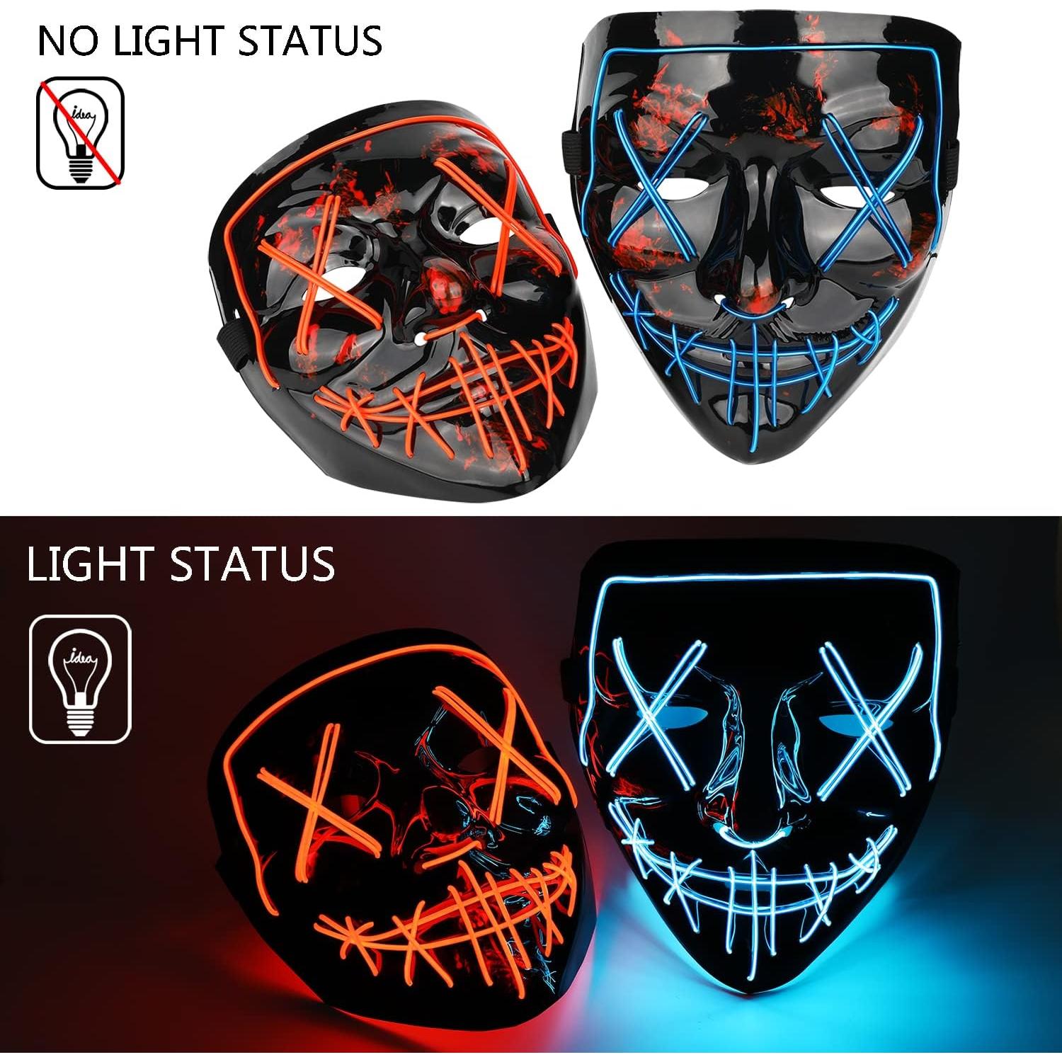 Máscara LED Halloween Poptrend 2 Pack - Iluminada y Aterradora