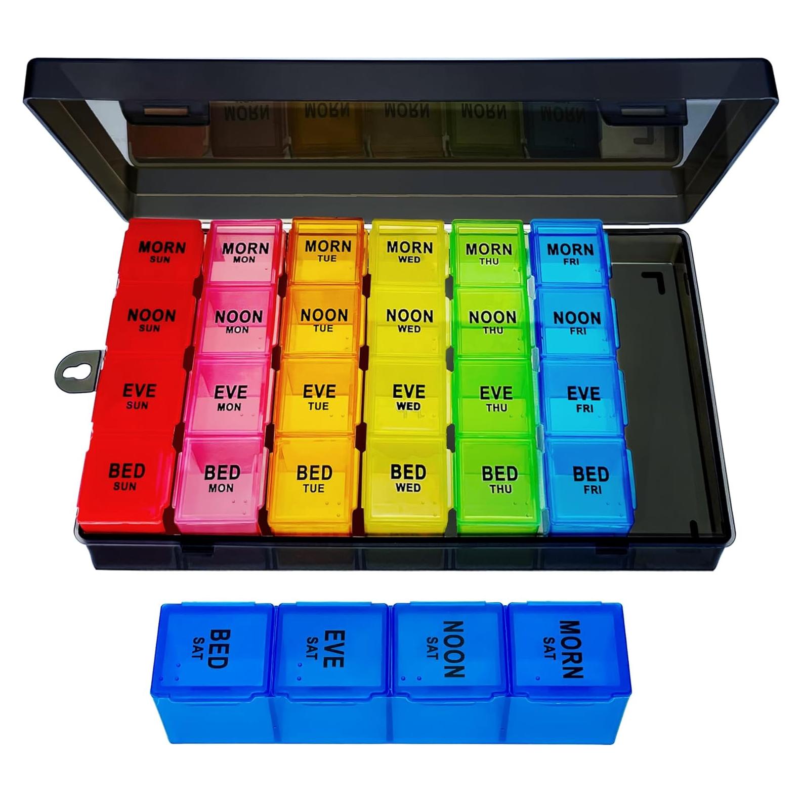 Organizador Semanal de Pastillas ZVZM 28 Compartimentos Grande