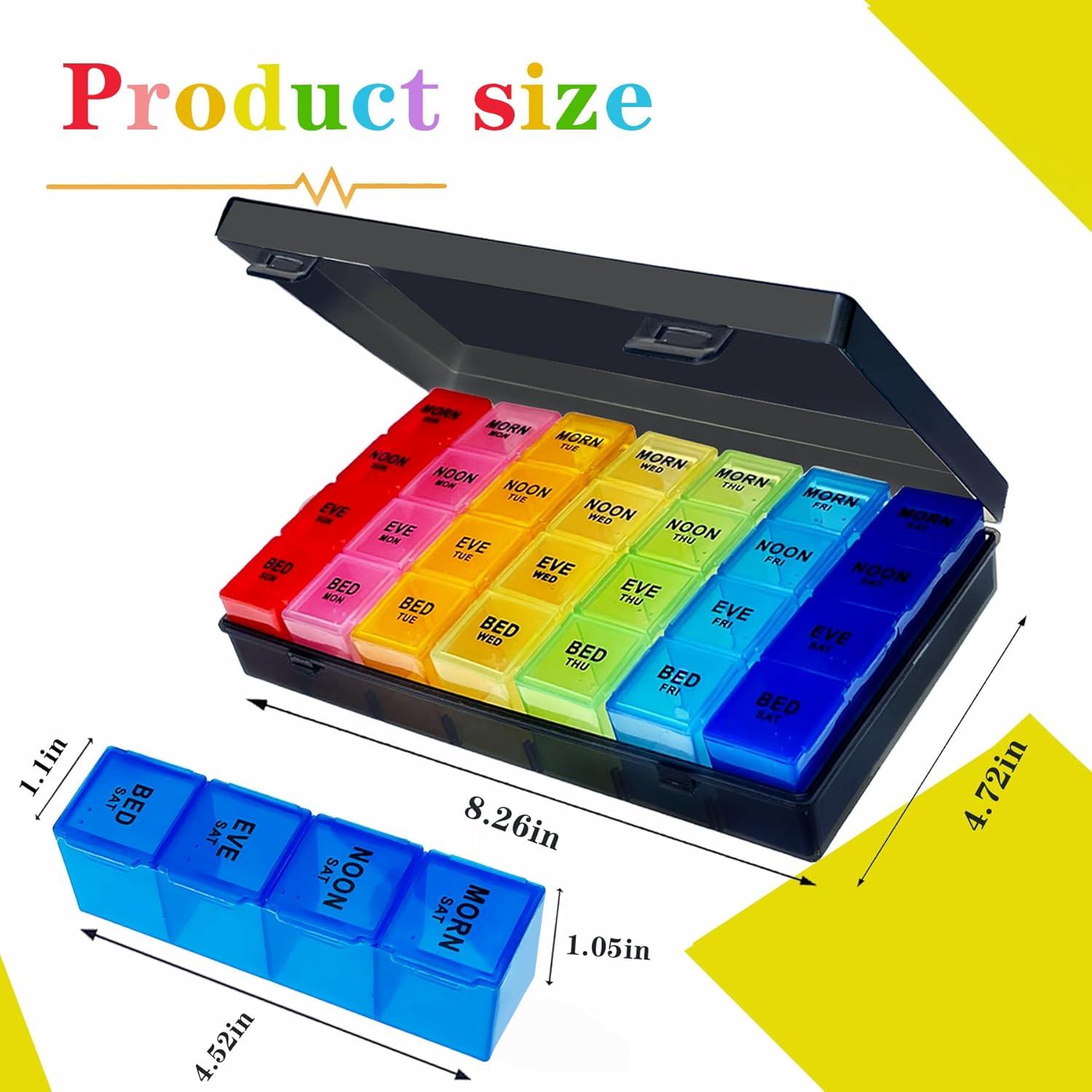 Organizador Semanal de Pastillas ZVZM 28 Compartimentos Grande