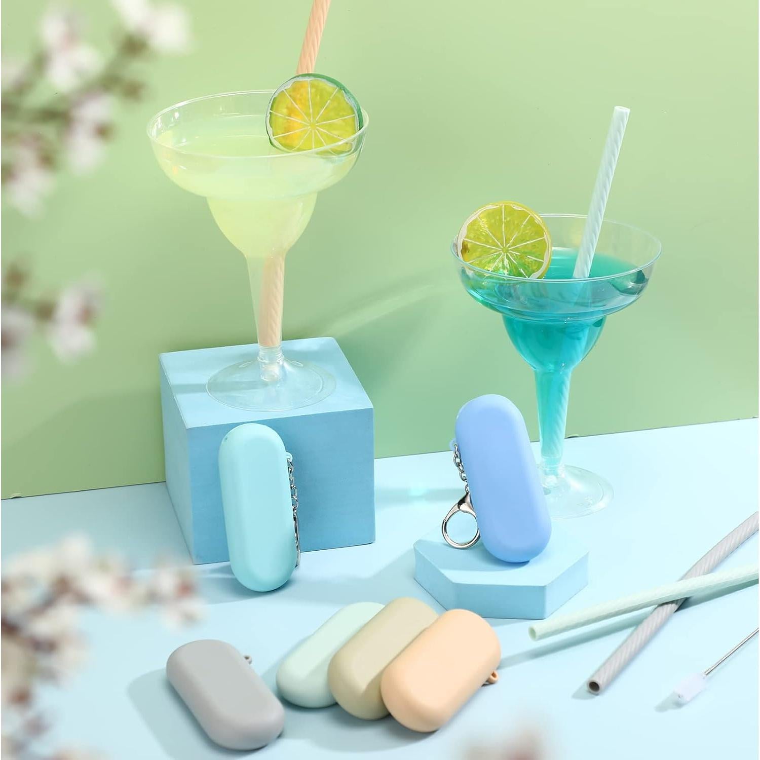 Pajitas de Silicona Reutilizables Meanplan - 8 Piezas con Estuche