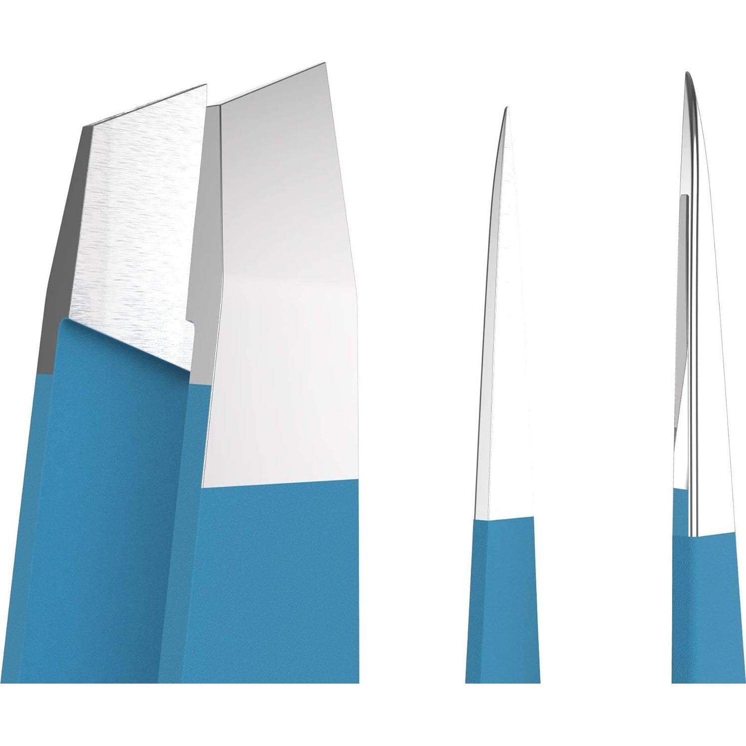 Pinzas Guru para Cejas - Set de 2, Acero Inoxidable, Verde