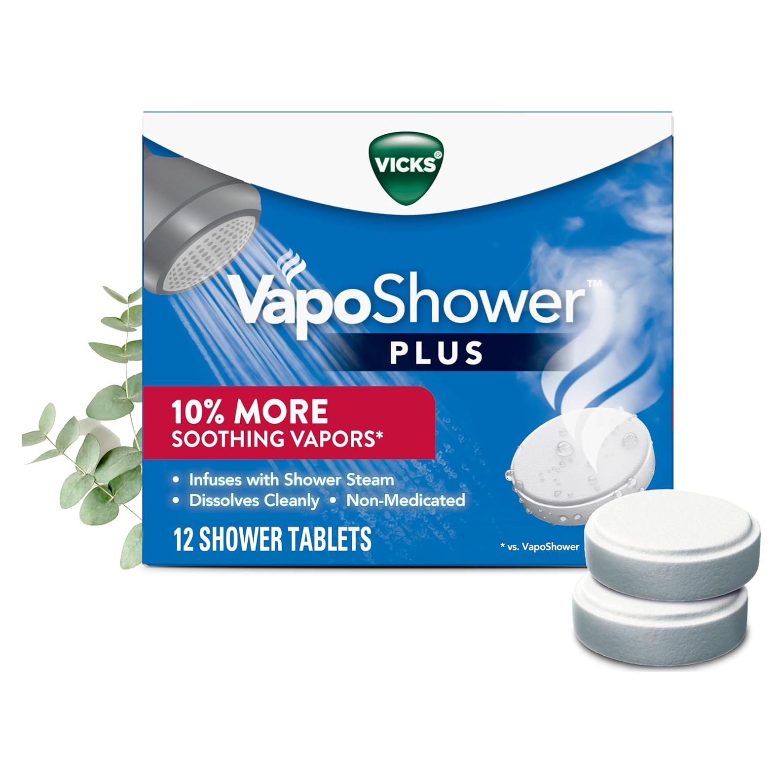 Pastillas de Vapor Vicks VapoShower Plus Eucalipto 12 unidades