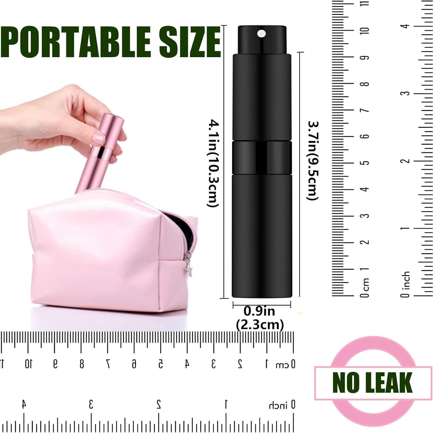 14 Botellas Atomizadoras de Perfume 8ml ASB14PBLACK Portátiles