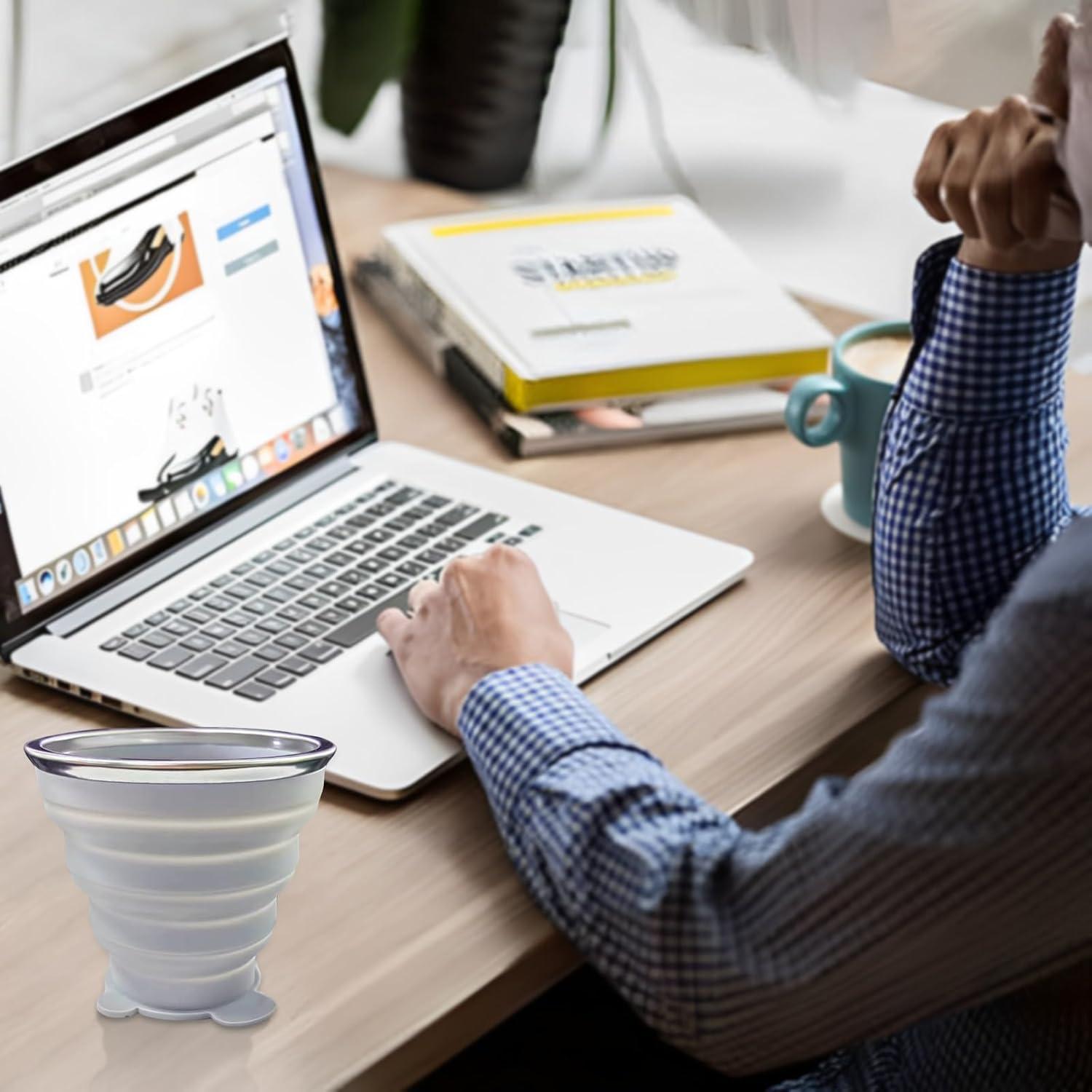 Tazas Plegables de Silicona Nintora-C 180ml - 2 Pcs Gris y Verde