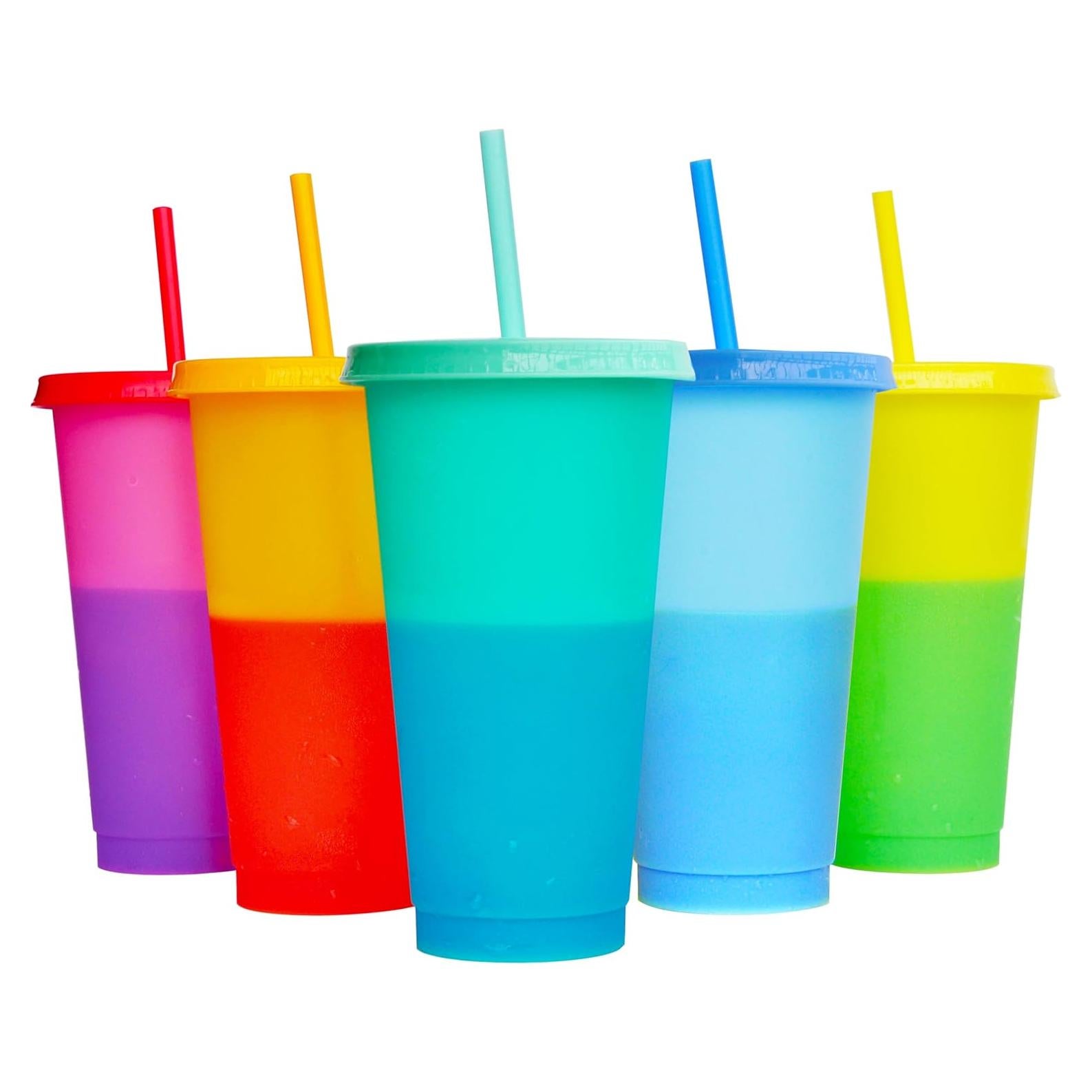 Tazas de plástico reutilizables Alohastarttg, 5 unidades, 720ml, cambian de color