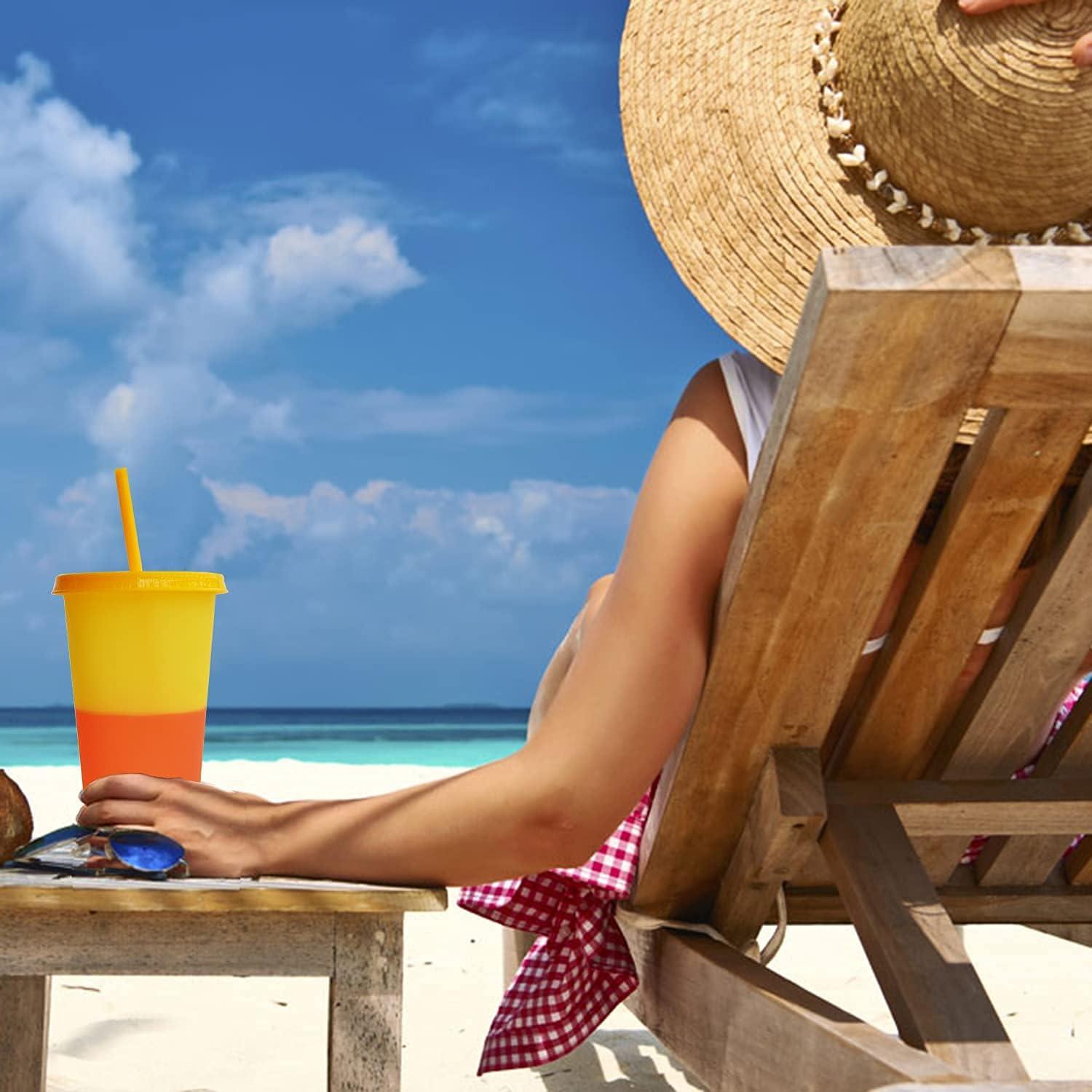 Tazas de plástico reutilizables Alohastarttg, 5 unidades, 720ml, cambian de color