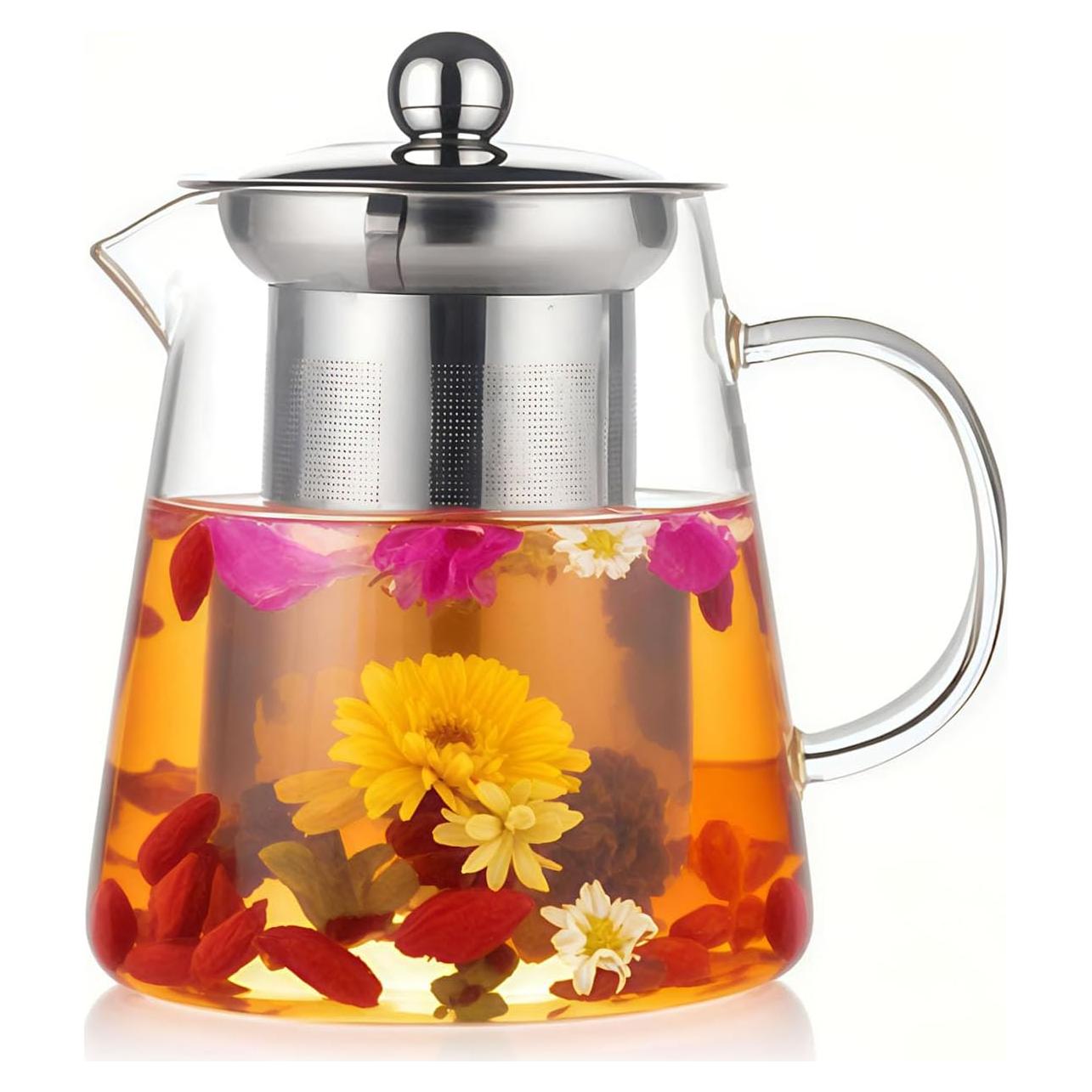 Tetera de vidrio BanYakong 550ML con infusor de acero inoxidable