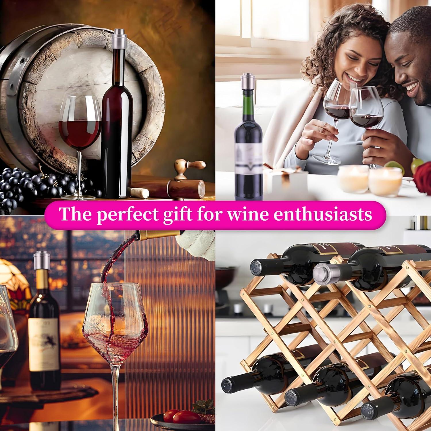 Tapones de Vino al Vacío VACUMASTER - Acero Inoxidable, 2 Unidades