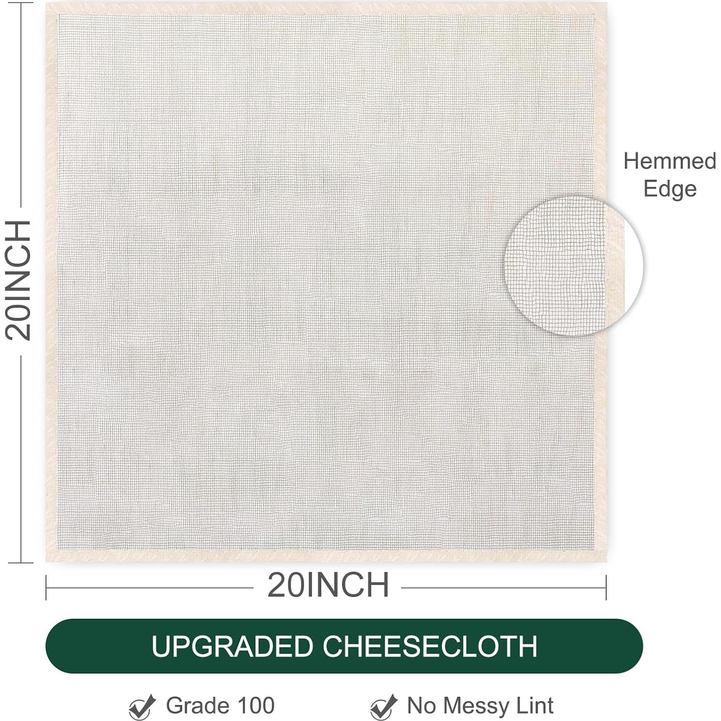 6 Piezas Tela de Queso Orgánica Paoeyrb 50.8x50.8cm Reutilizable