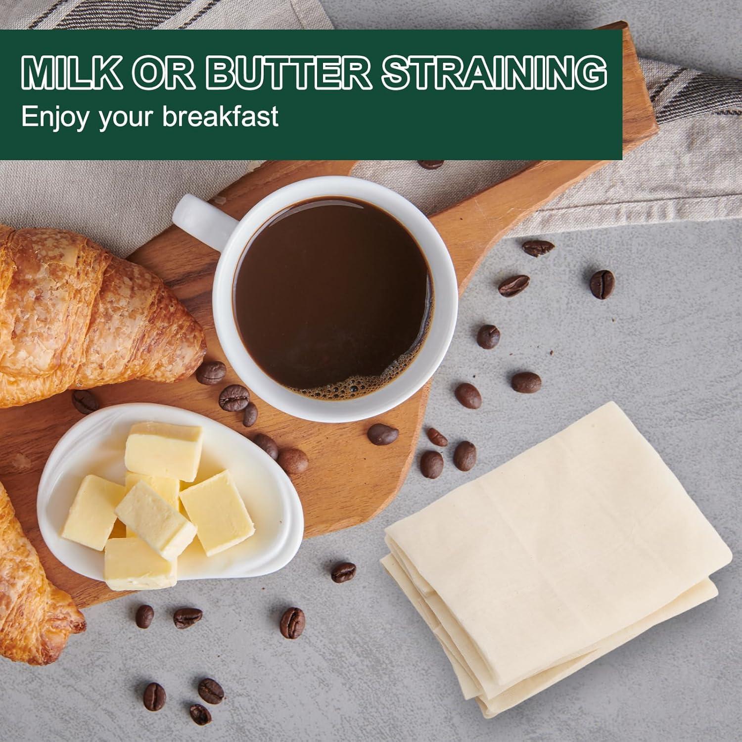 6 Piezas Tela de Queso Orgánica Paoeyrb 50.8x50.8cm Reutilizable