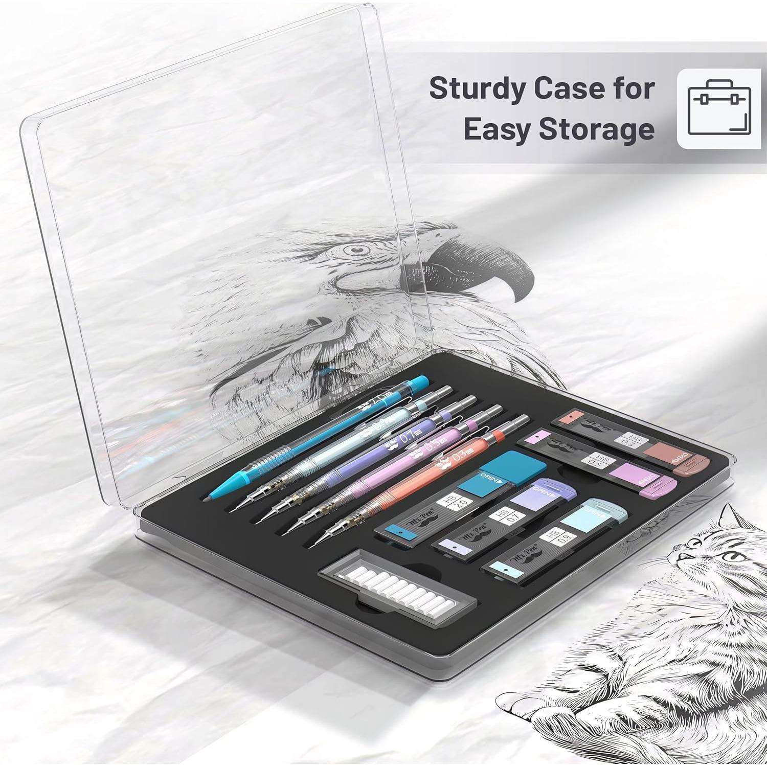 Juego de Lápices Mecánicos Mr. Pen 5 Tamaños 0.3 a 2mm