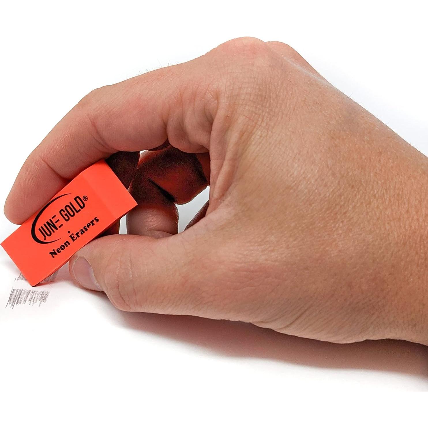 Borradores de goma neón June Gold - Set de 28 unidades