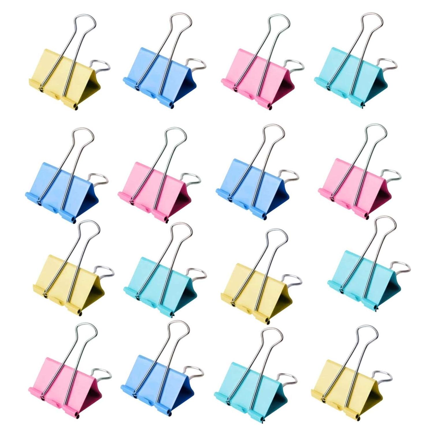 Clips de Carpeta Pequeños Ufmarine 1" Coloridos 64 Pcs