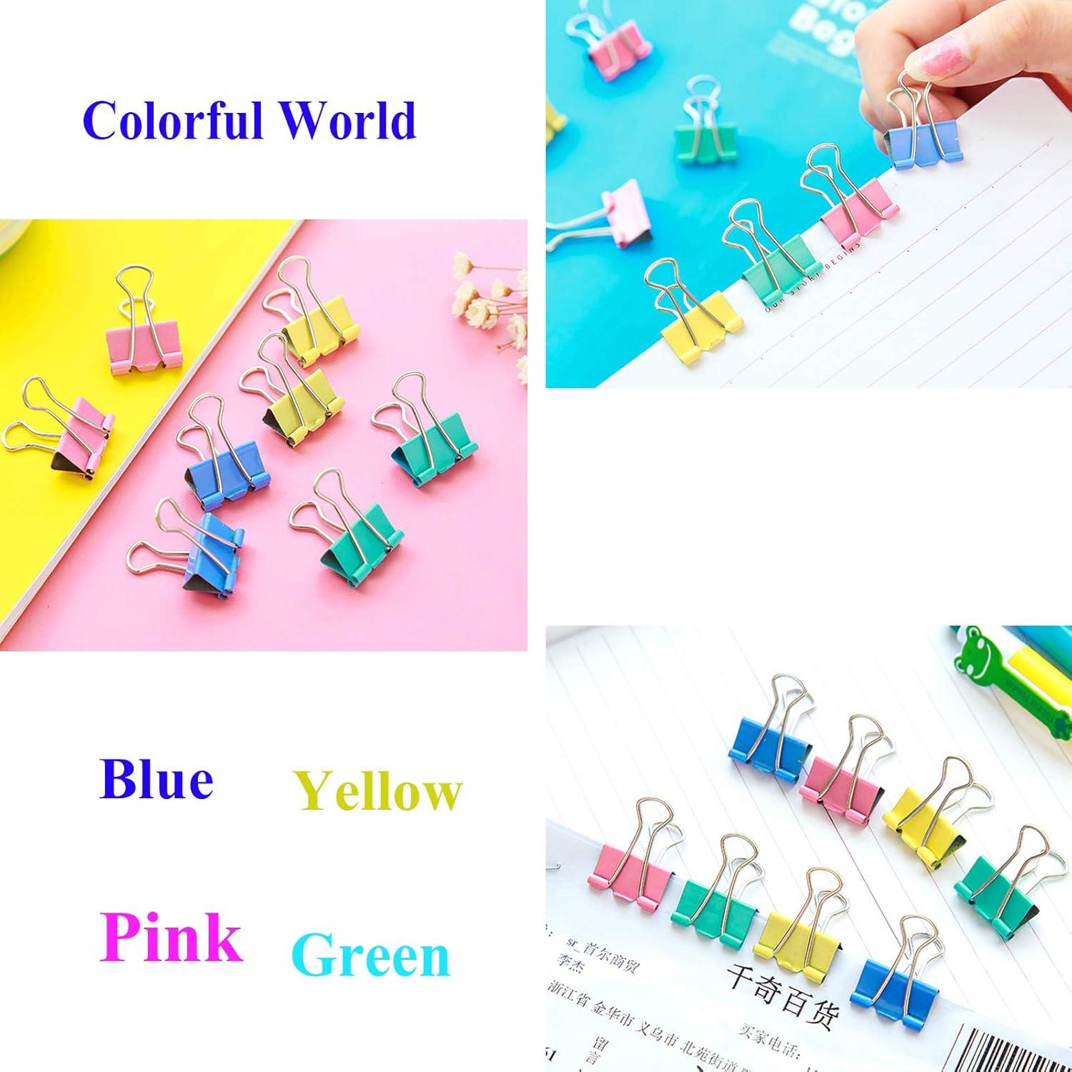 Clips de Carpeta Pequeños Ufmarine 1" Coloridos 64 Pcs