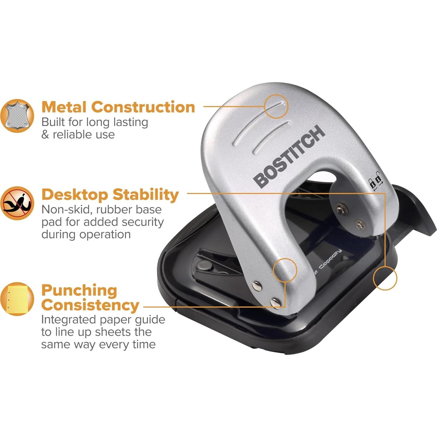 Perforador Bostitch EZ Squeeze 2 Agujeros 20 Hojas Metal