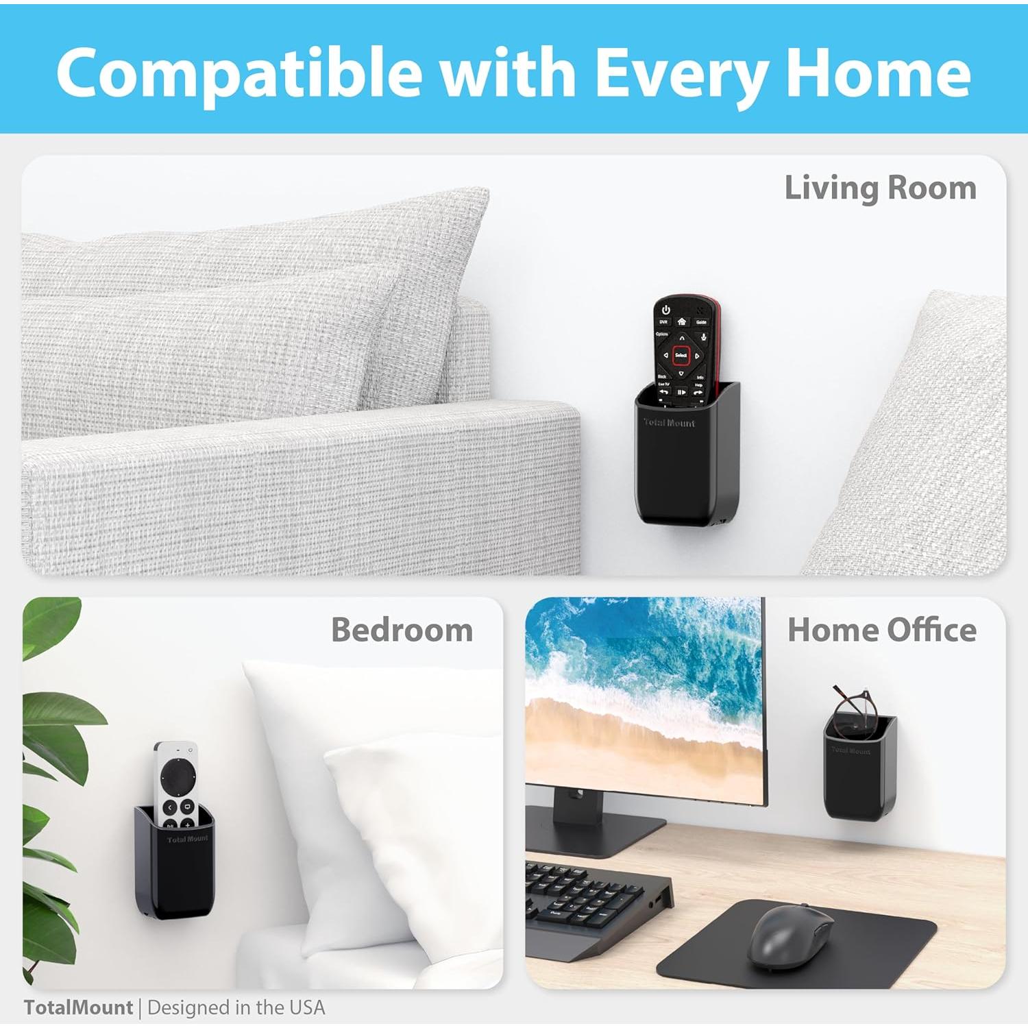 Soportes de Control Remoto TotalMount - Adhesivo Removible, 2 Piezas