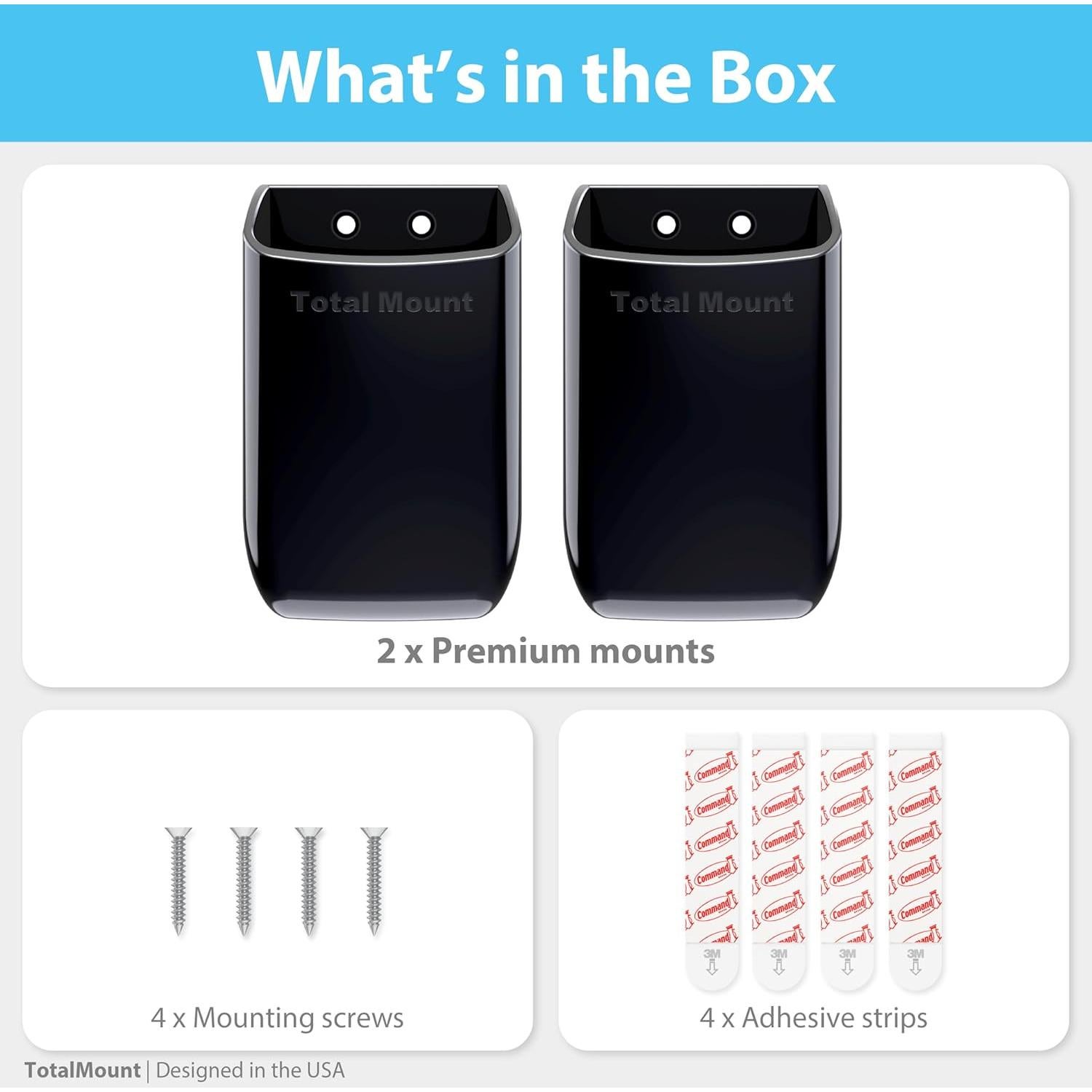 Soportes de Control Remoto TotalMount - Adhesivo Removible, 2 Piezas