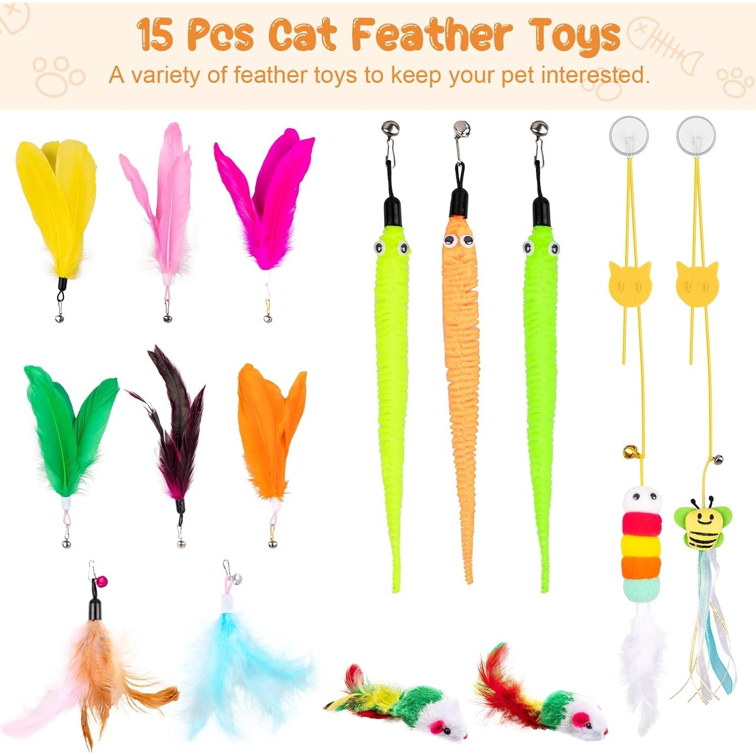 Juguete de Varita para Gatos Depets - 15 Piezas Interactivas