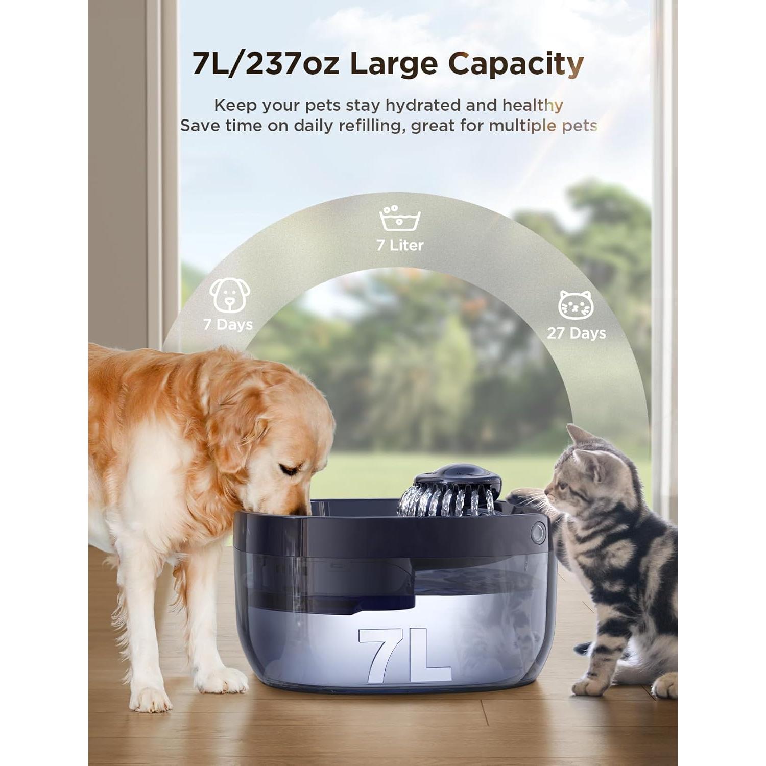 Fuente de Agua para Perros FEELNEEDY 7L Ultra Silenciosa FN-W05