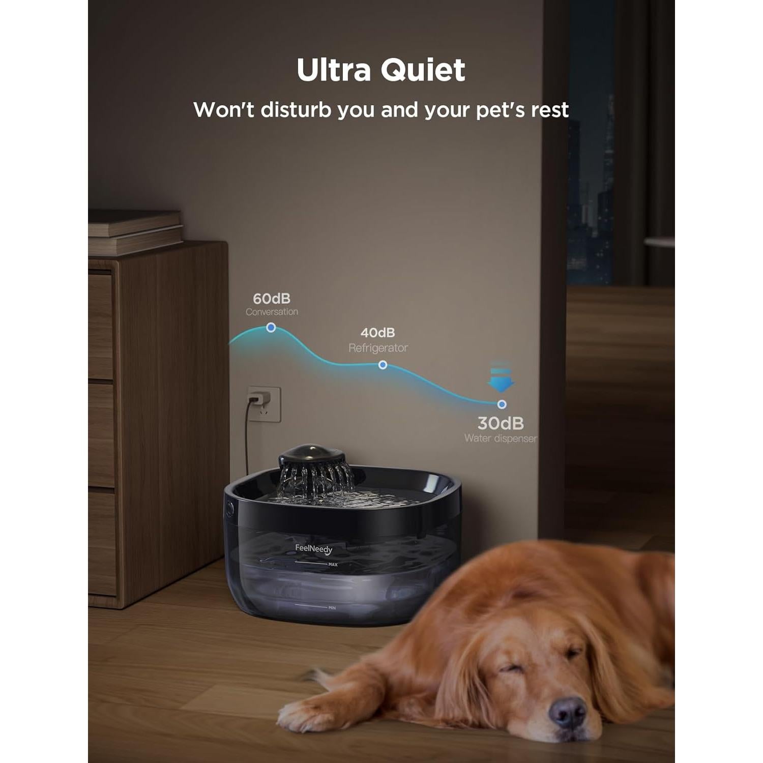 Fuente de Agua para Perros FEELNEEDY 7L Ultra Silenciosa FN-W05
