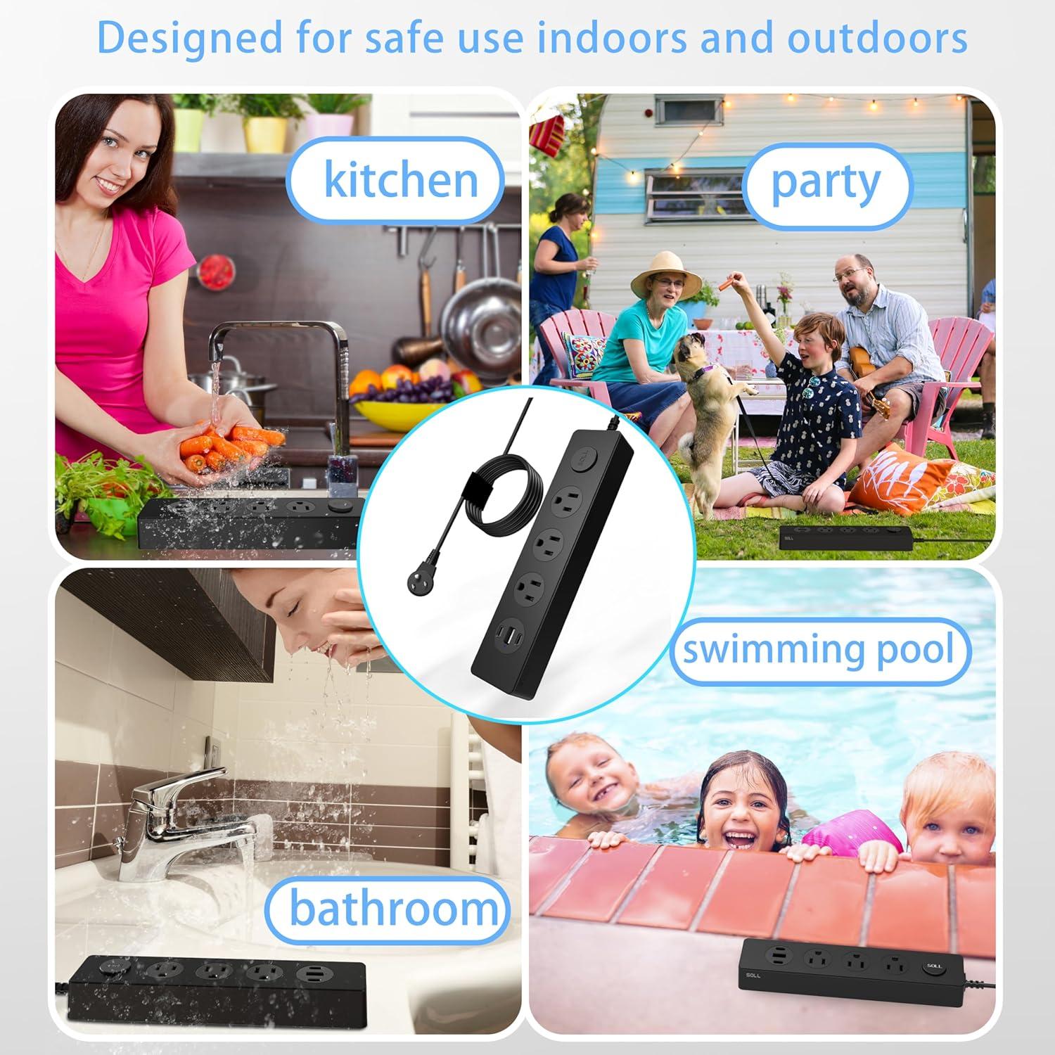 Toma de Corriente Exterior IPX9 SOLL con 3 Salidas y USB-C