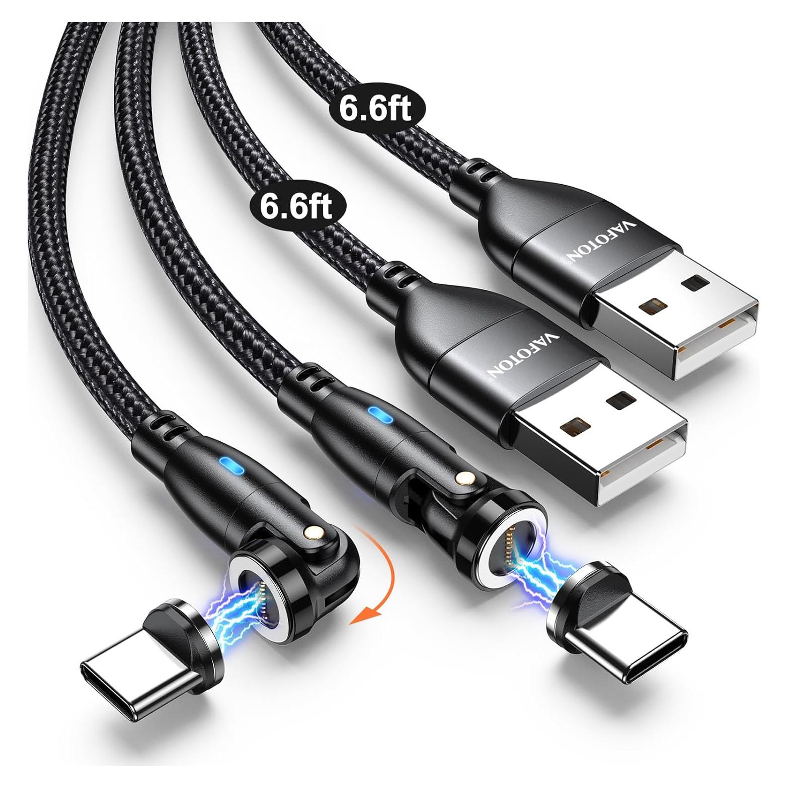 Cable de Carga Magnético USB C VAFOTON 9PIN 2m 18W 2Pack