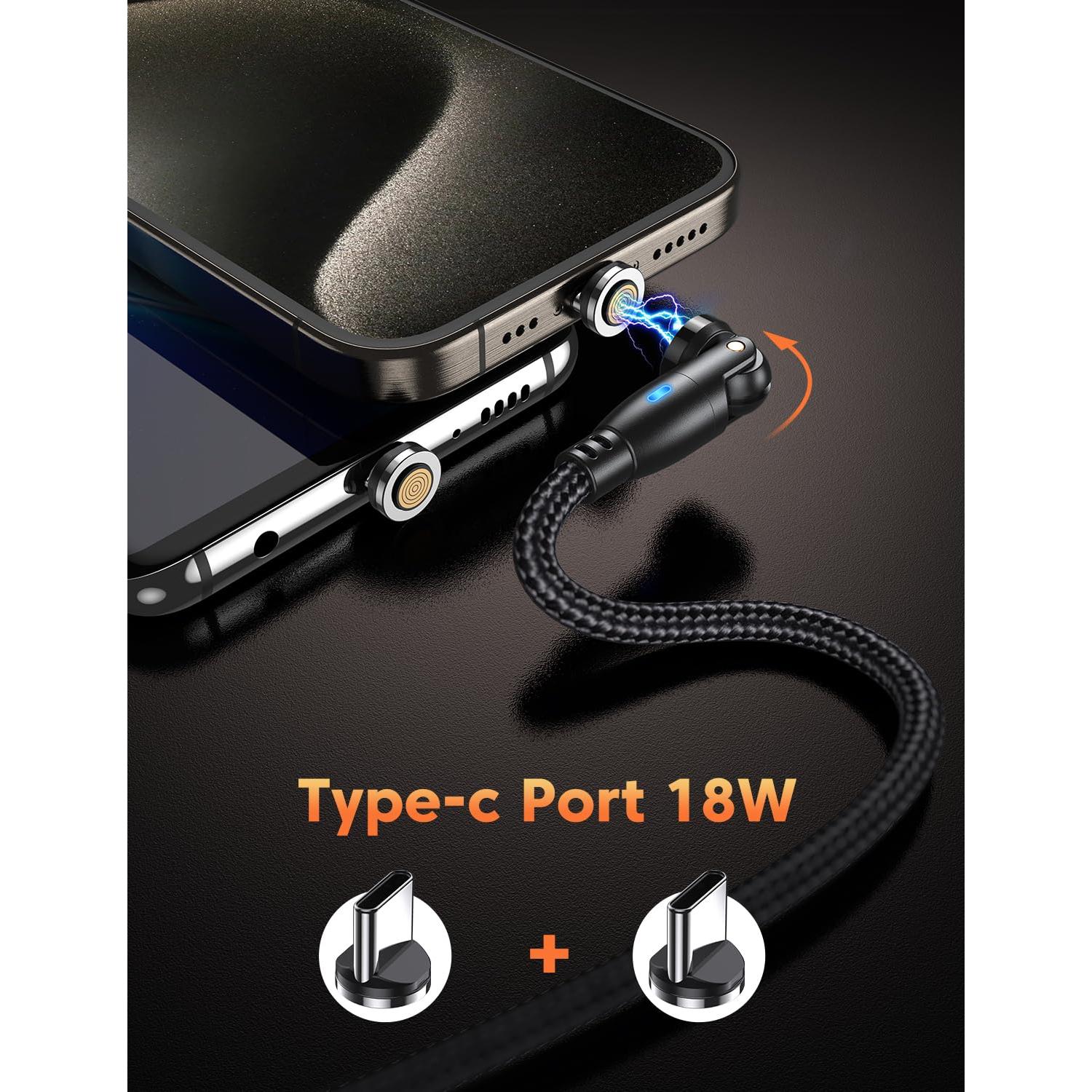 Cable de Carga Magnético USB C VAFOTON 9PIN 2m 18W 2Pack