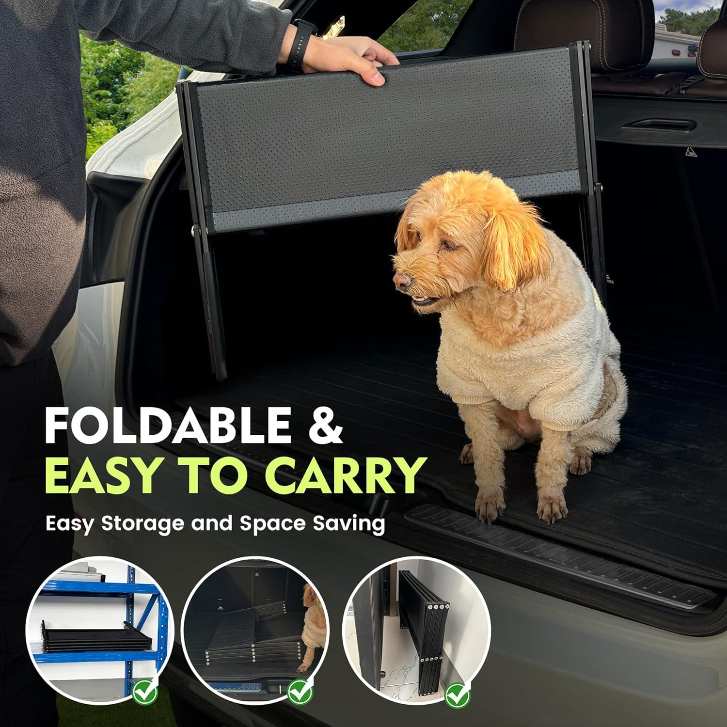 Rampa para Perros Marudina Extra Ancha 60 cm 4 Pasos Plegable