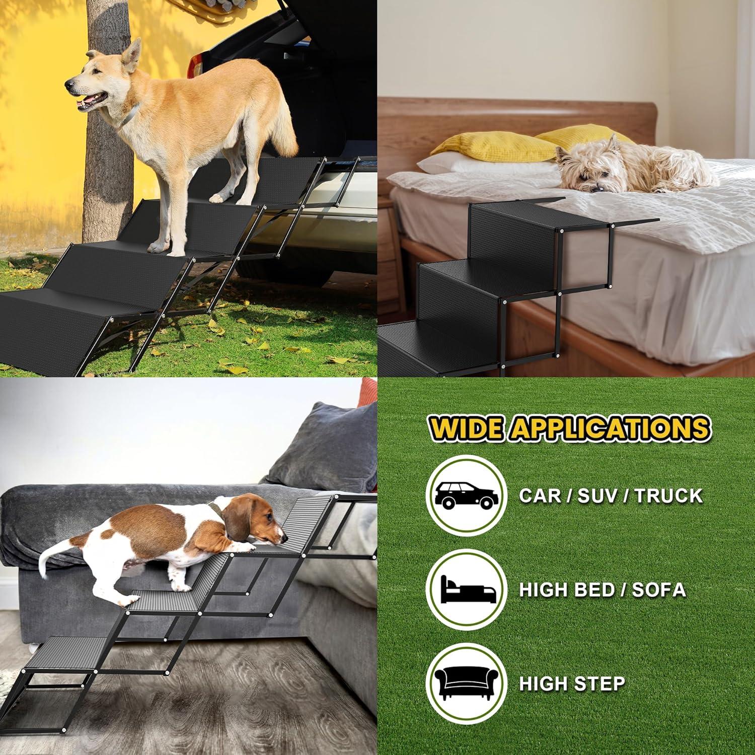 Rampa para Perros Marudina Extra Ancha 60 cm 4 Pasos Plegable