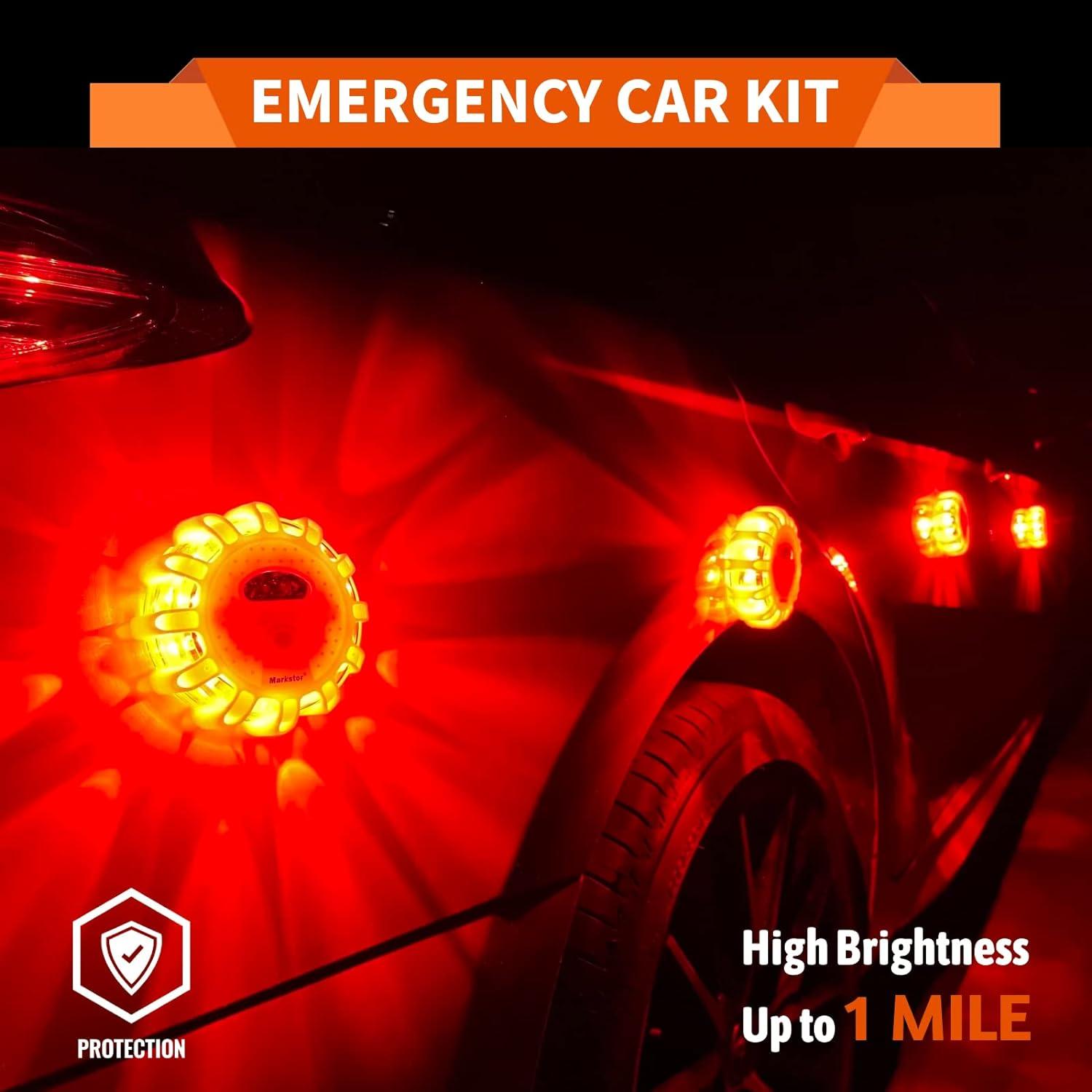 Flares LED de Emergencia Markstor - Paquete de 3, Recargables USB