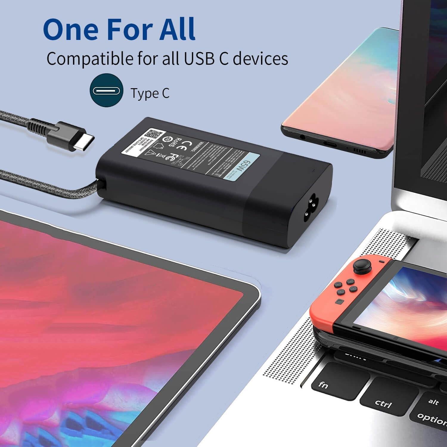 Cargador Laptop HP Slim 65W USB-C Adaptador Tipo C