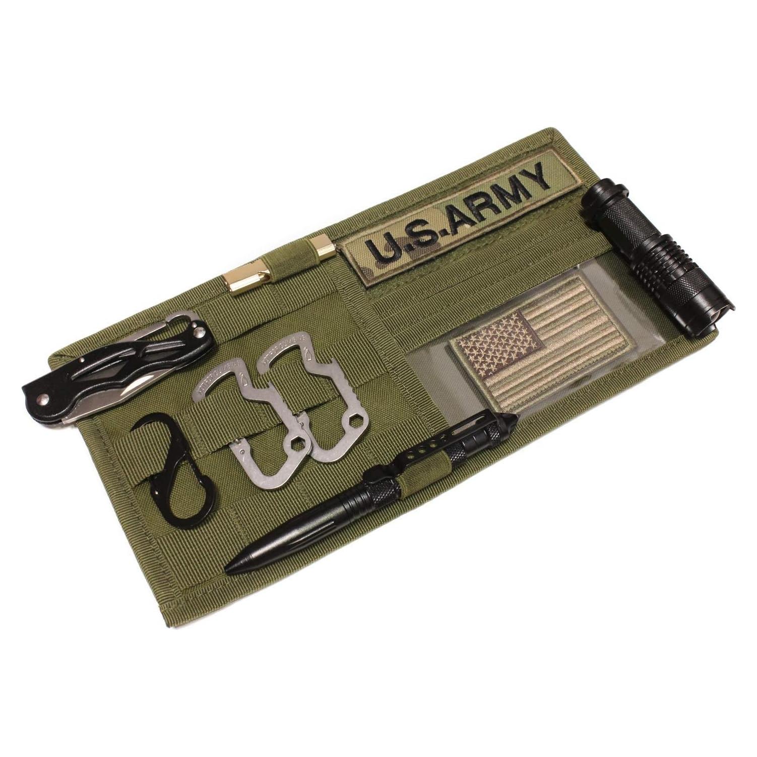 Organizador de Visera de Coche WYNEX Molle Verde Militar 30x16cm