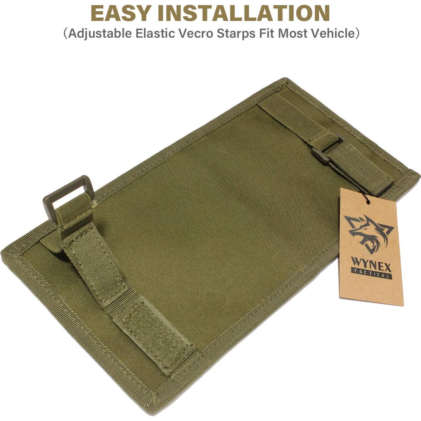 Organizador de Visera de Coche WYNEX Molle Verde Militar 30x16cm