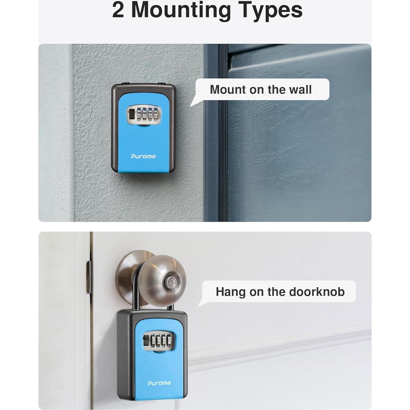 Caja de Llave Puroma Grande con Combinación Reajustable Azul