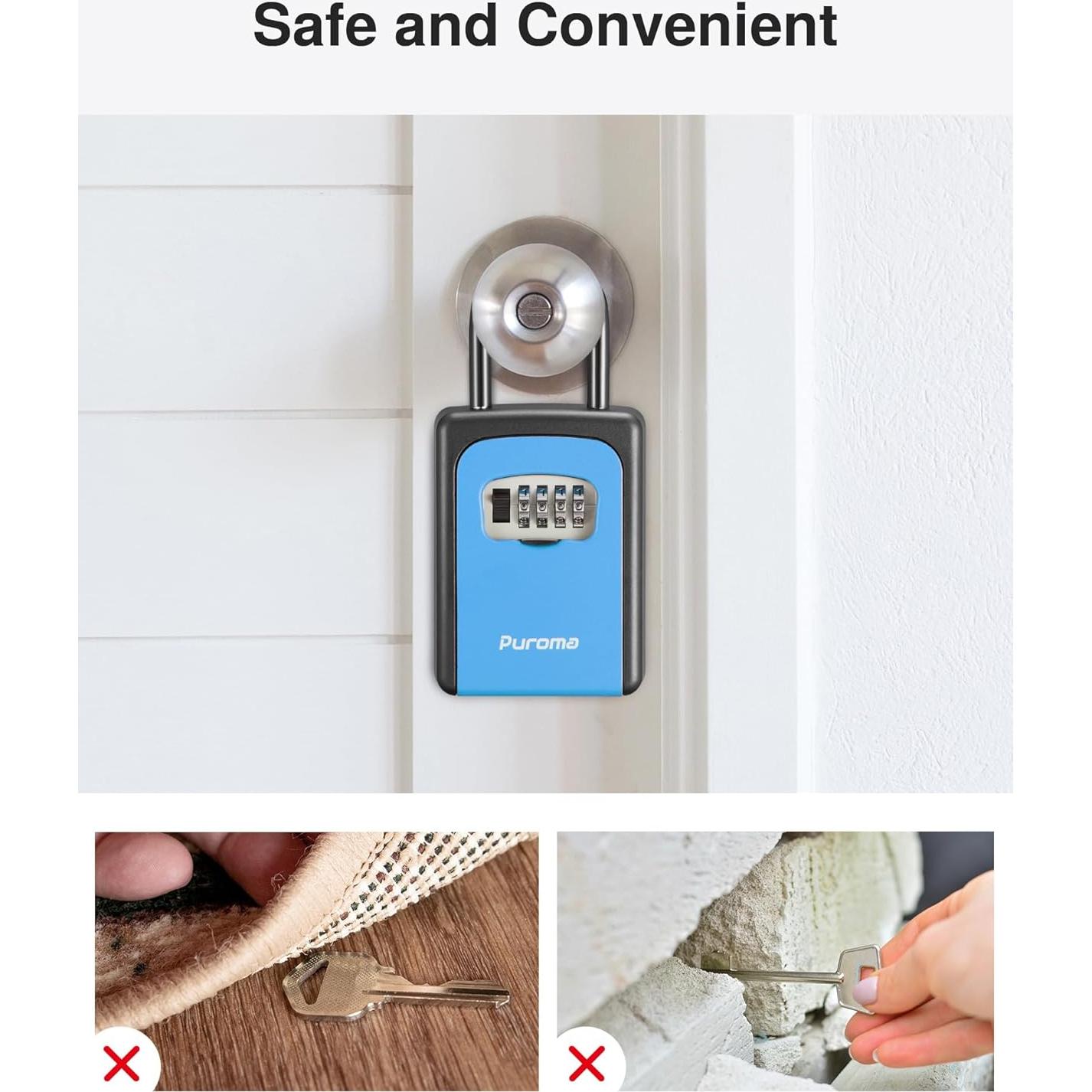 Caja de Llave Puroma Grande con Combinación Reajustable Azul