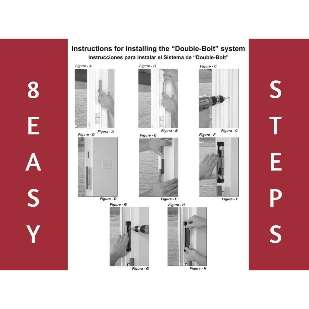 Cerradura de Doble Pestillo CAL Double Bolt para Puertas de Vidrio