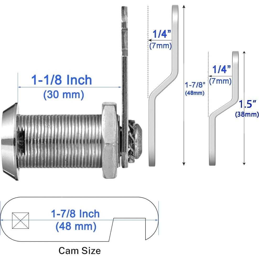 Cerradura de Cajón WOOCH 30mm Cromada con Llave - Paquete de 2