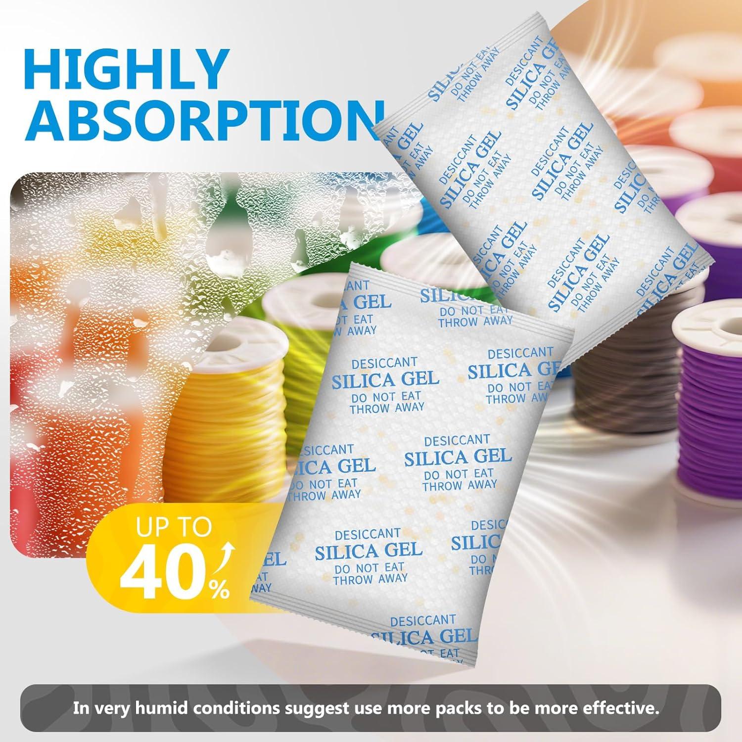 Absorbentes de Humedad Gel de Sílice 50g - 22 Paquetes