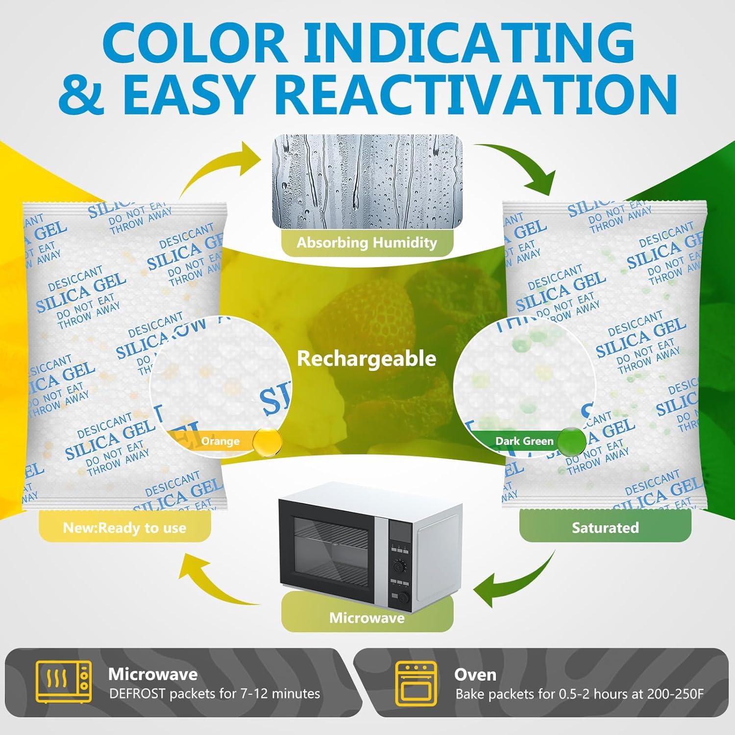 Absorbentes de Humedad Gel de Sílice 50g - 22 Paquetes