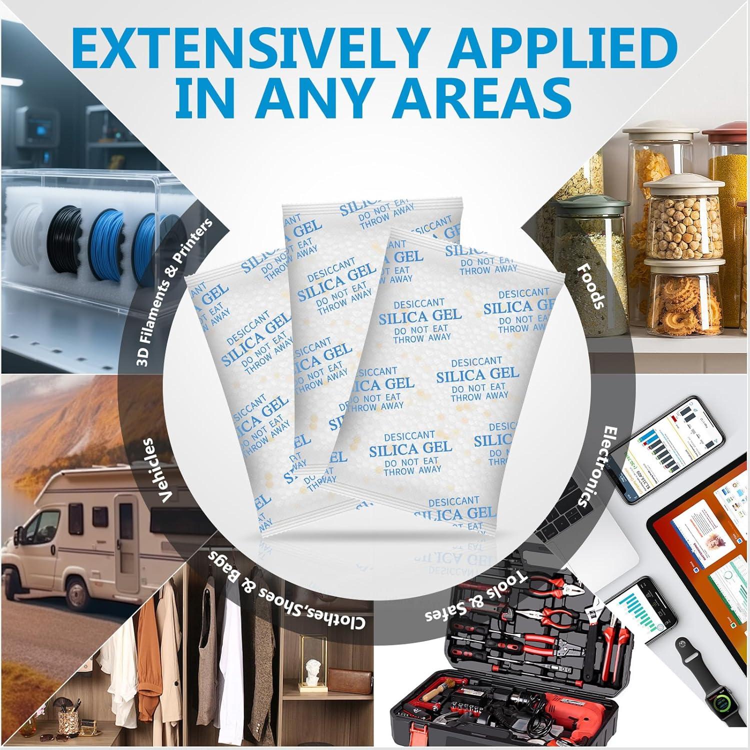 Absorbentes de Humedad Gel de Sílice 50g - 22 Paquetes