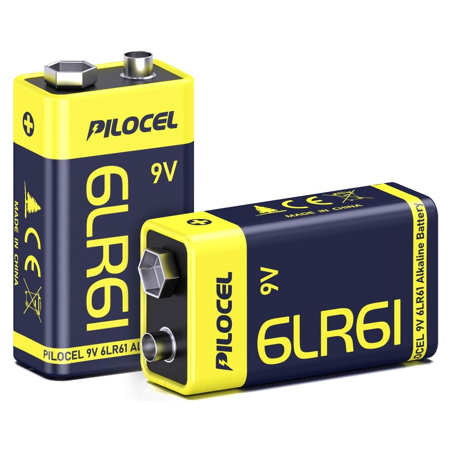 Baterías Alcalinas 9V PILOCEL - Paquete de 2 Unidades