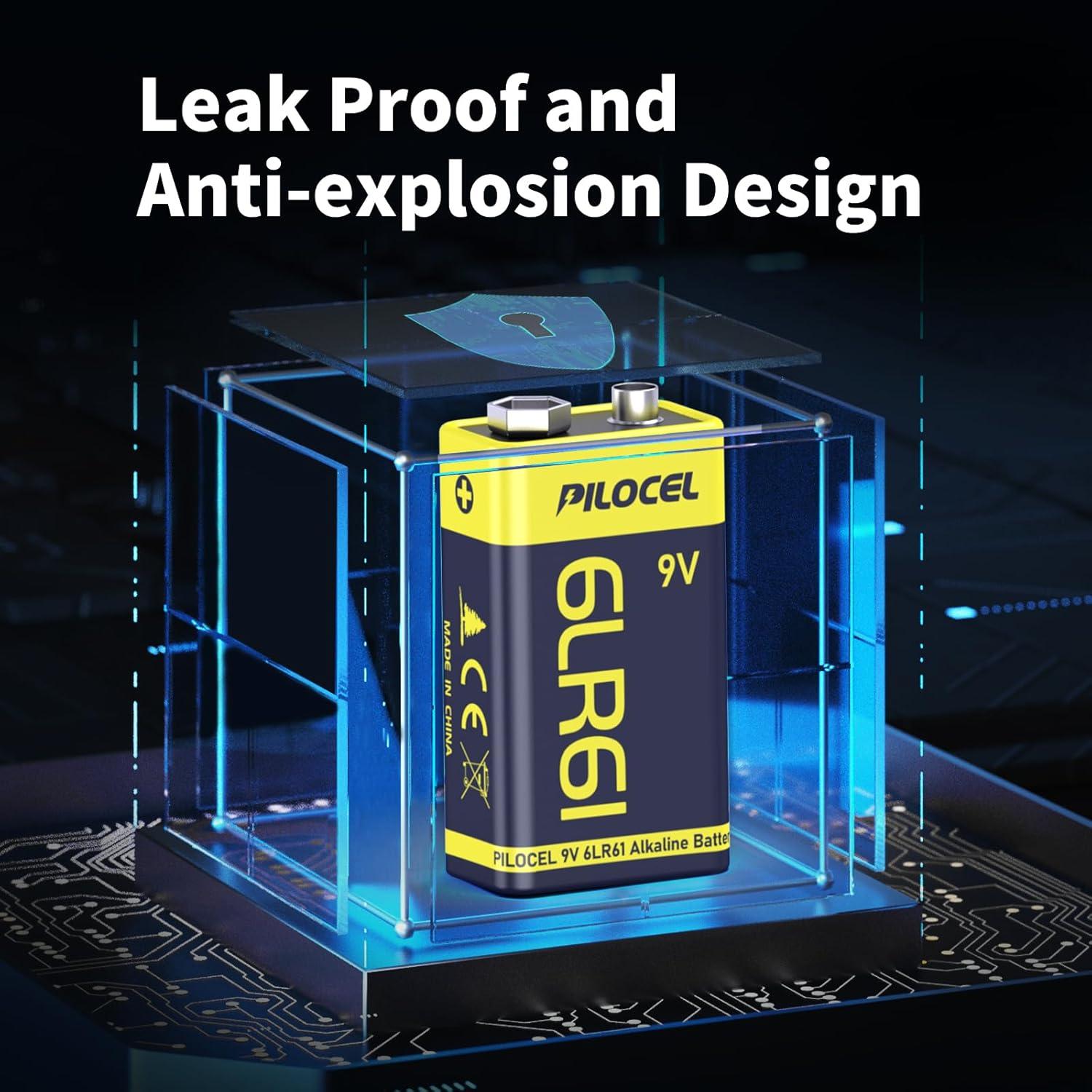 Baterías Alcalinas 9V PILOCEL - Paquete de 2 Unidades