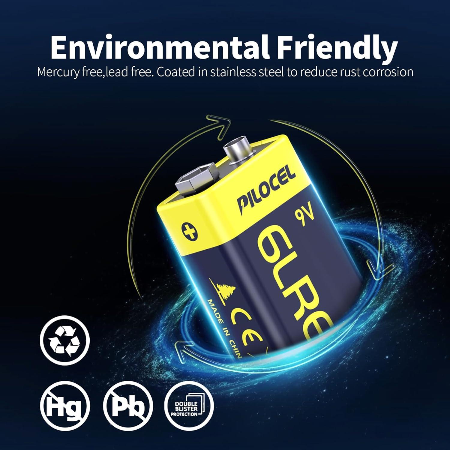 Baterías Alcalinas 9V PILOCEL - Paquete de 2 Unidades