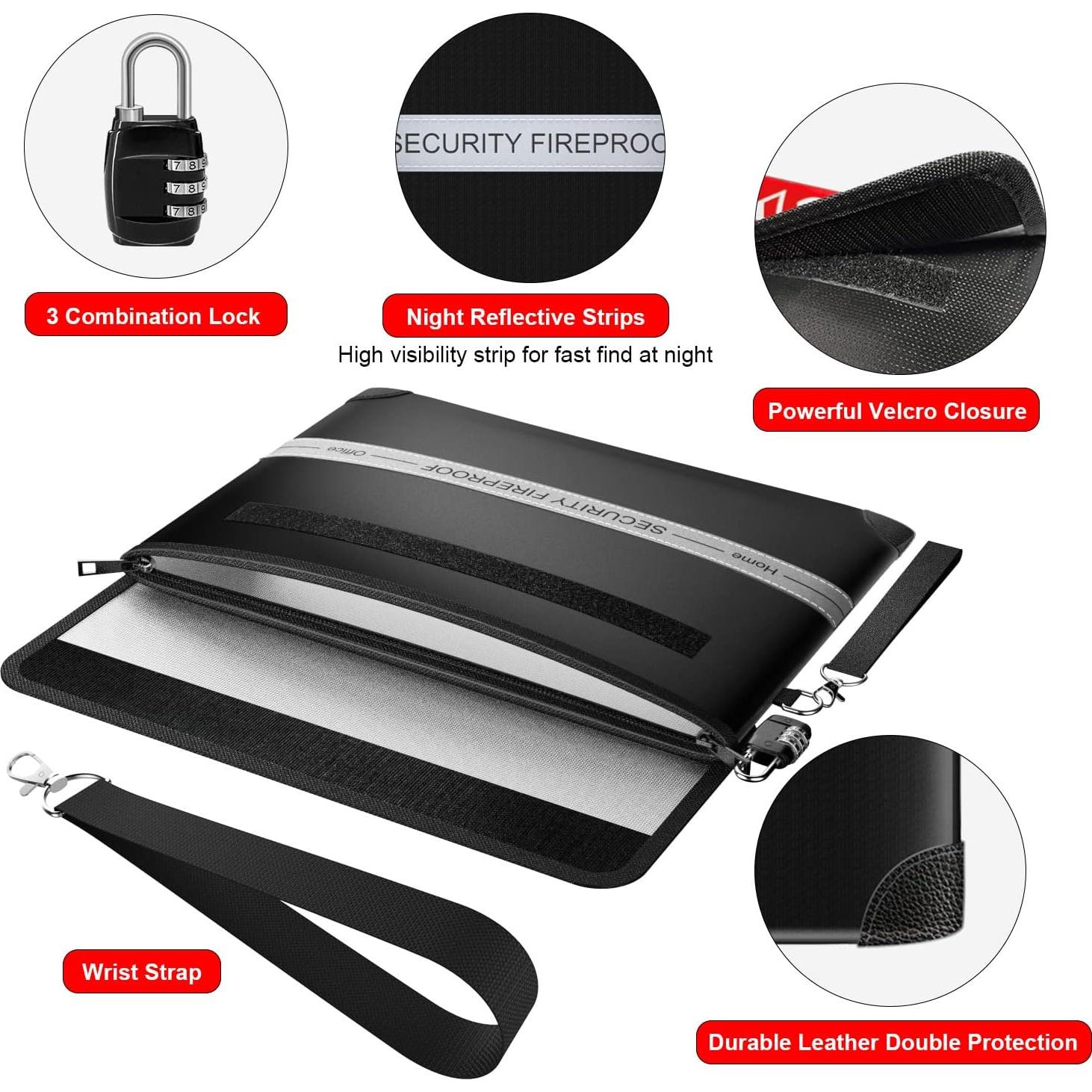 Bolsa Ignífuga COLCASE 5200°F Impermeable con Cerradura 38x27cm