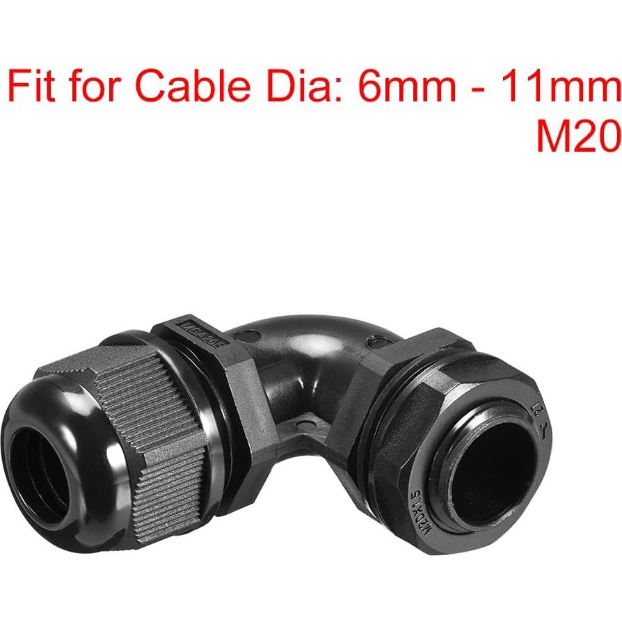 Conector Impermeable M20 uxcell Nylon IP68 2 Pcs 6-11mm