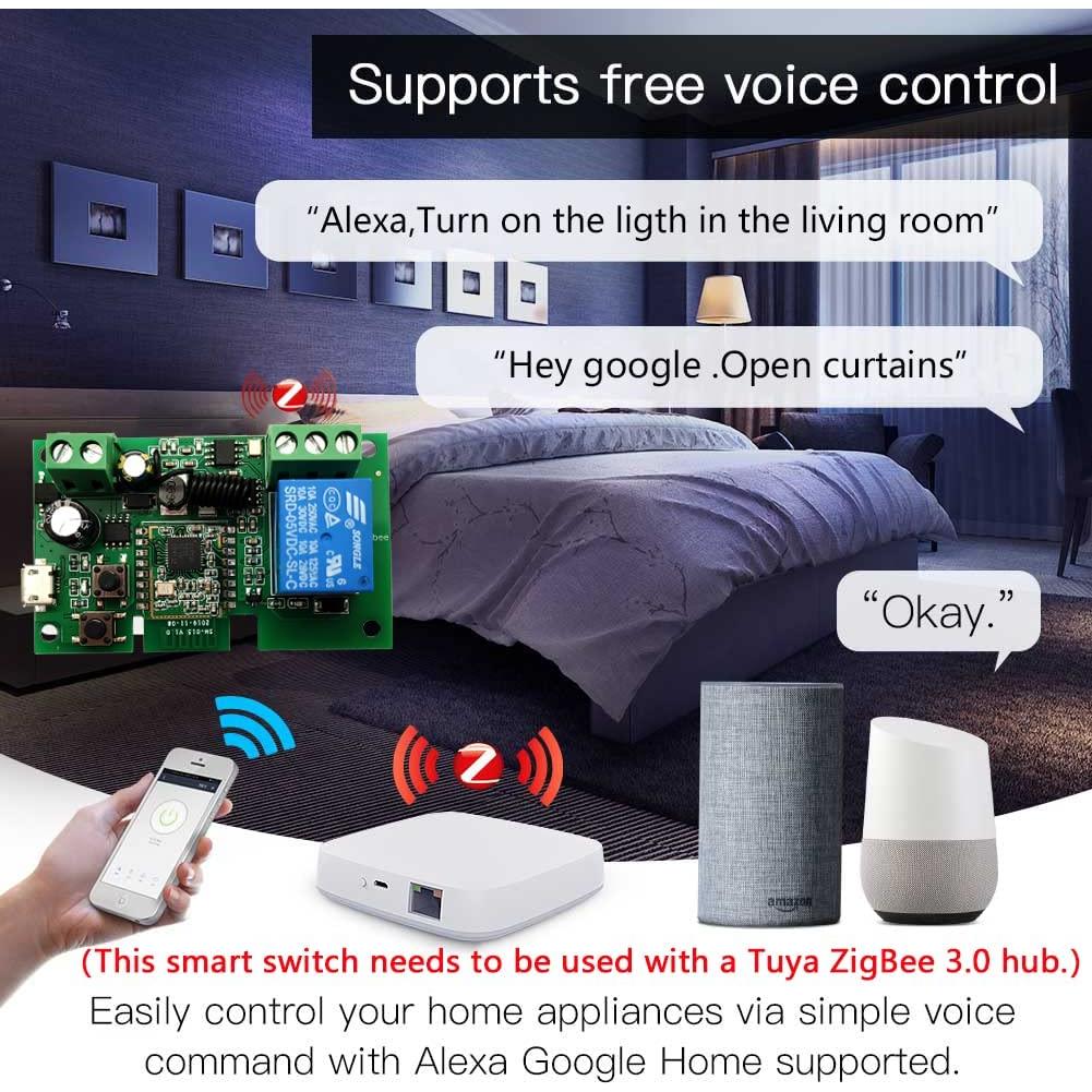 Relé Inteligente Tuya Zigbee 1 Canal Control Remoto 433MHz