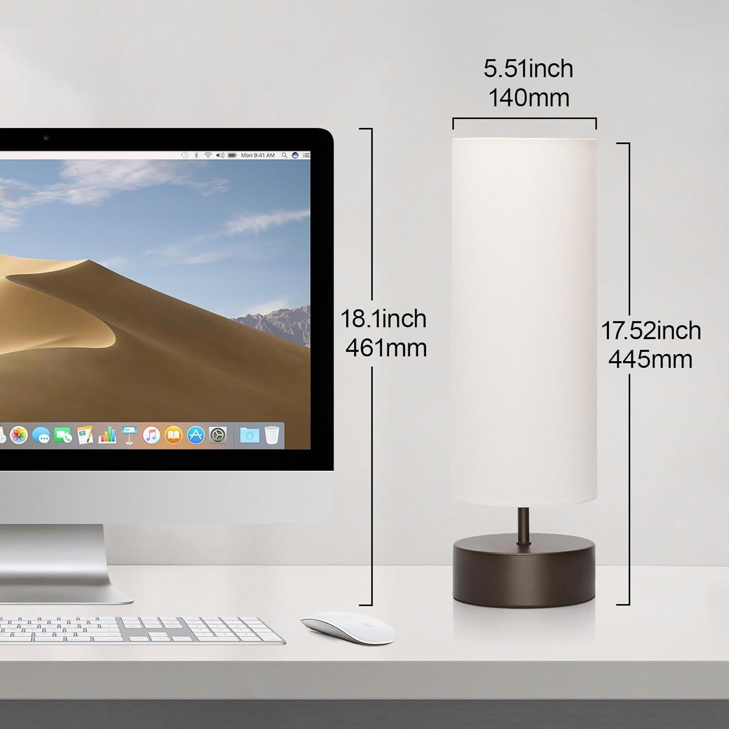 Lámpara de Mesa Táctil Regulable Seaside Village 445mm Beige