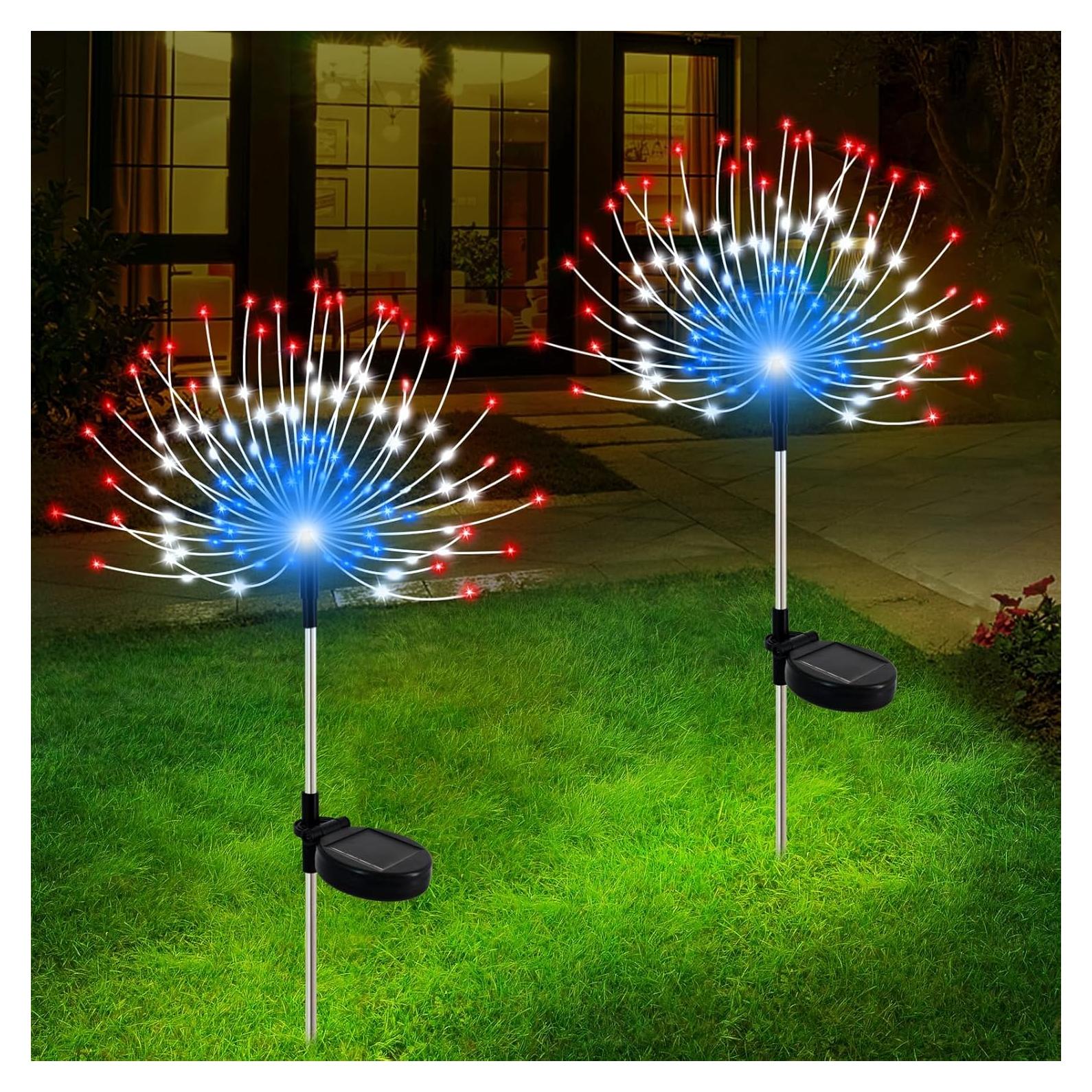 Luces Solares de Jardín Slyuexu 120 LED Multicolor 2 Paquete