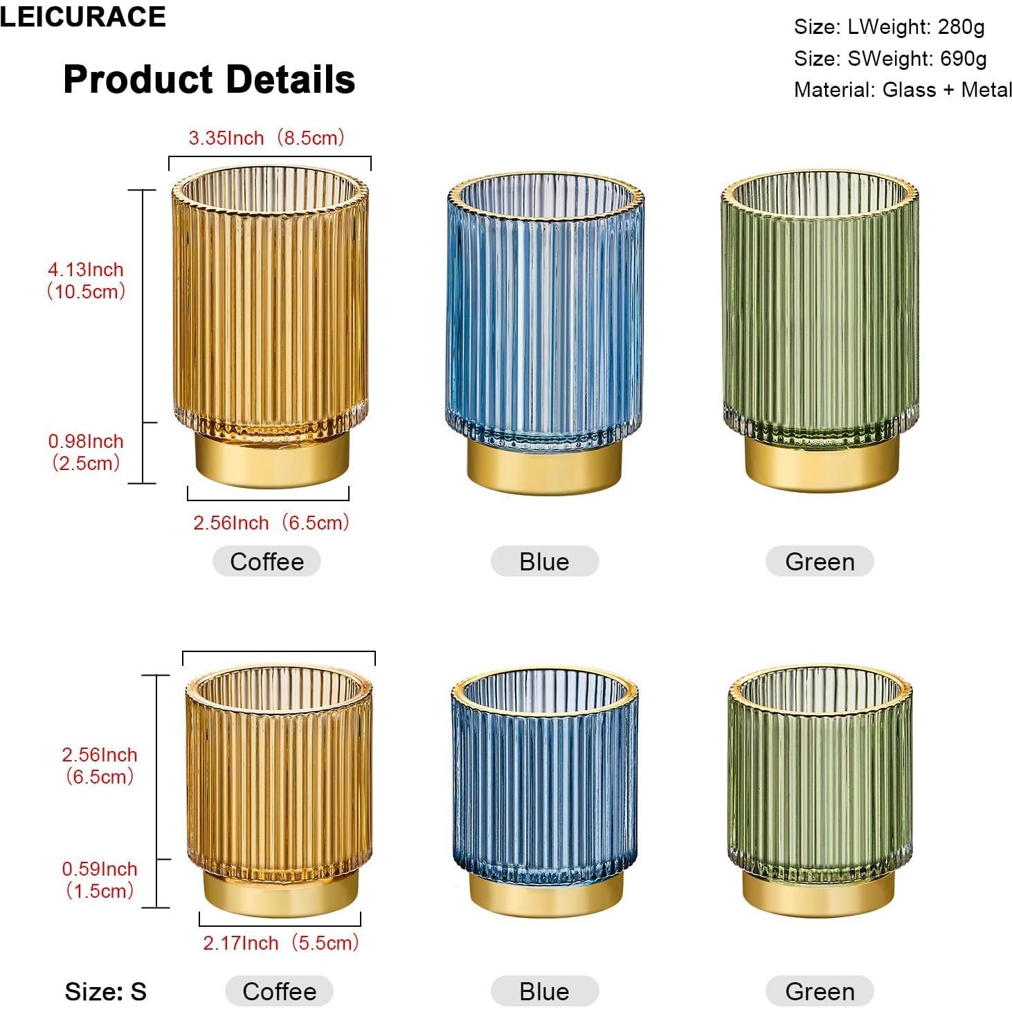 Organizador de Brochas LEICURACE de Vidrio Azul 236.6ml