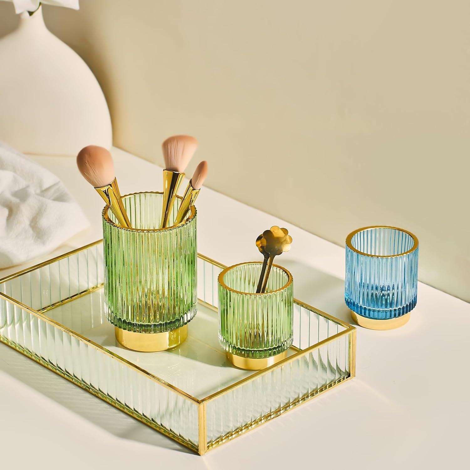 Organizador de Brochas LEICURACE de Vidrio Azul 236.6ml